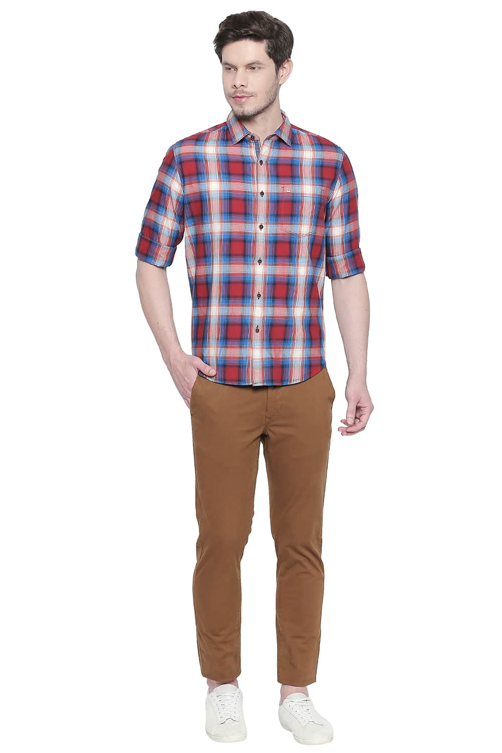 BASICS SLIM FIT CHECKS SHIRT