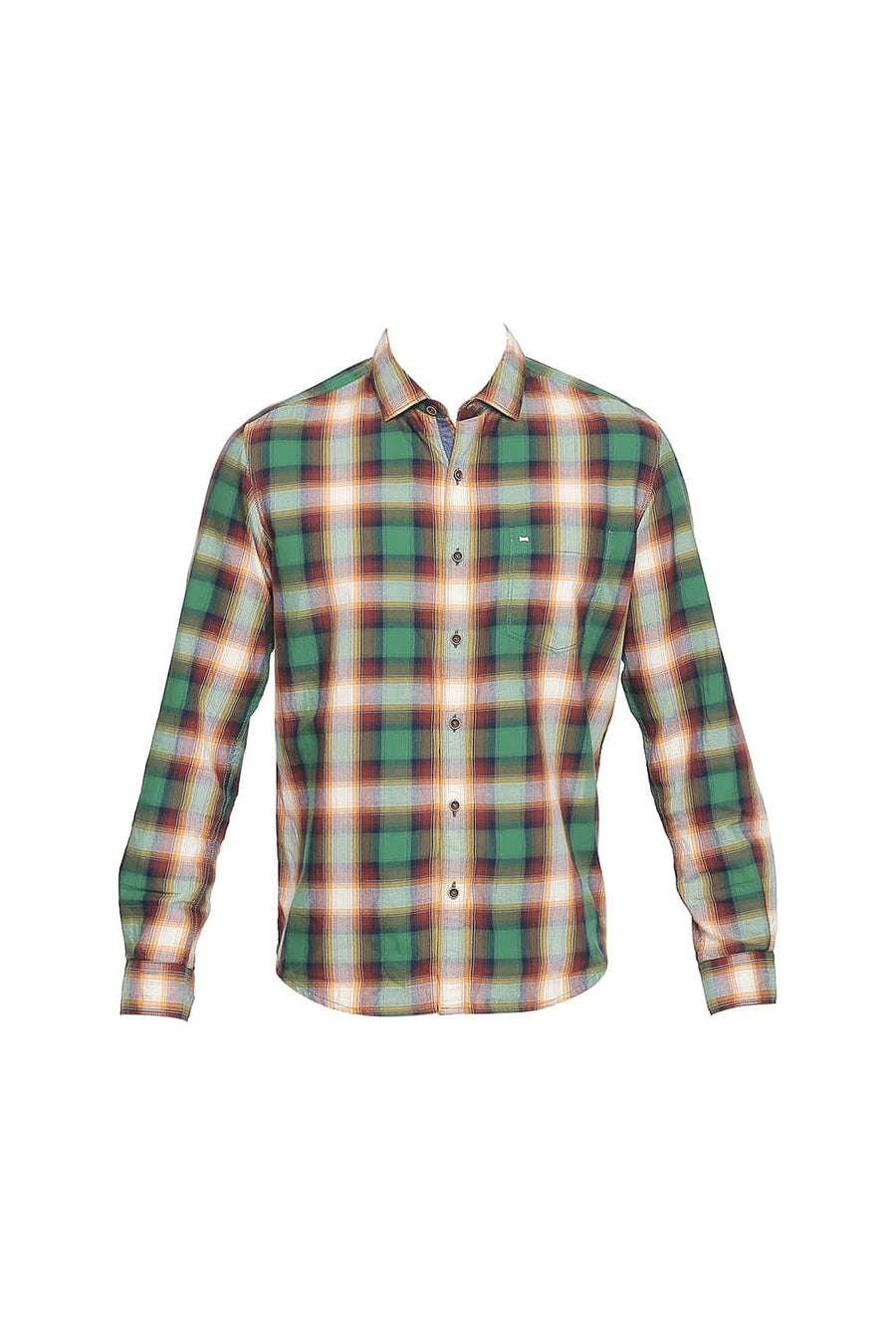 BASICS SLIM FIT JOLLY GREEN CHECKS SHIRT