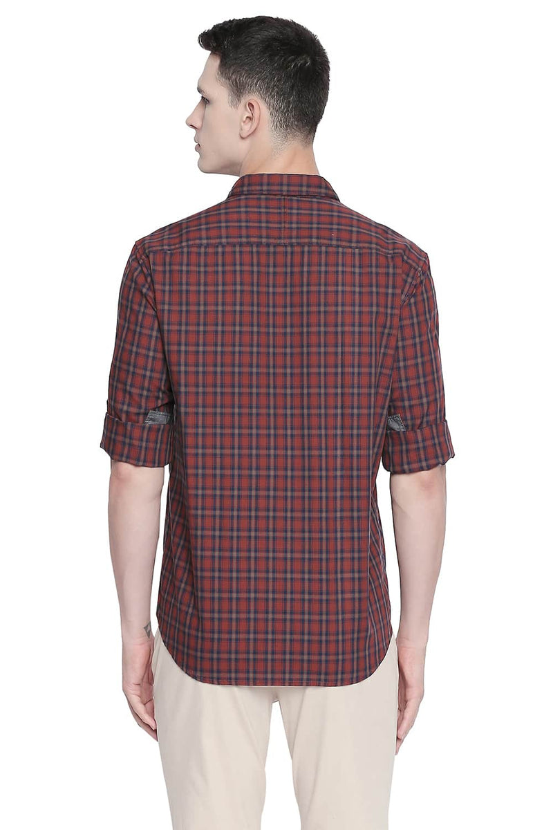 BASICS SLIM FIT CHECKS SHIRT