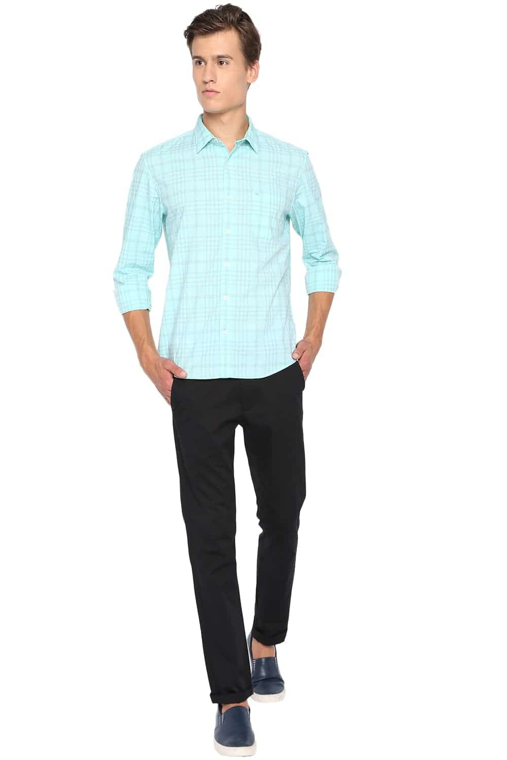 BASICS SLIM FIT CHECKS SHIRT