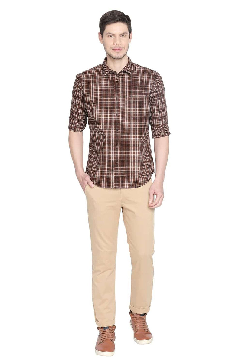 BASICS SLIM FIT CHECKS SHIRT