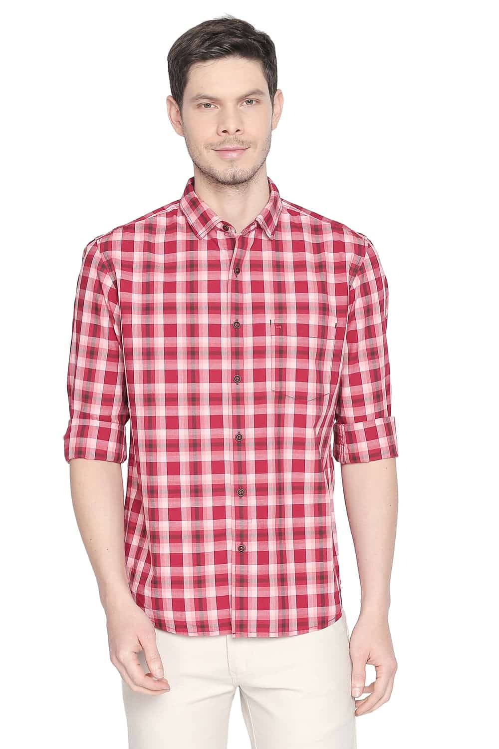 BASICS SLIM FIT CHECKS SHIRT