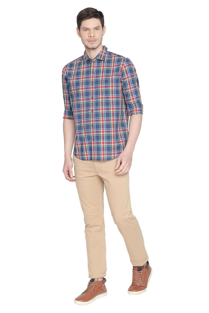 BASICS SLIM FIT CHECKS SHIRT