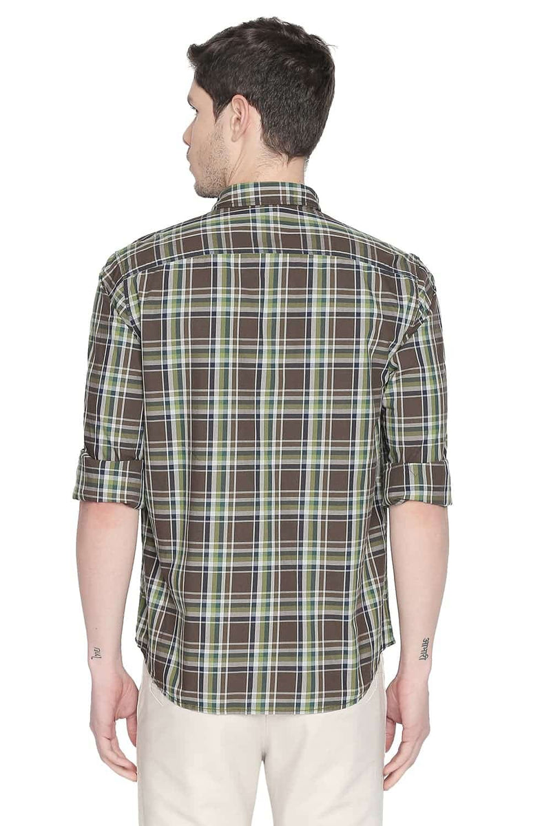 BASICS SLIM FIT CHECKS SHIRT