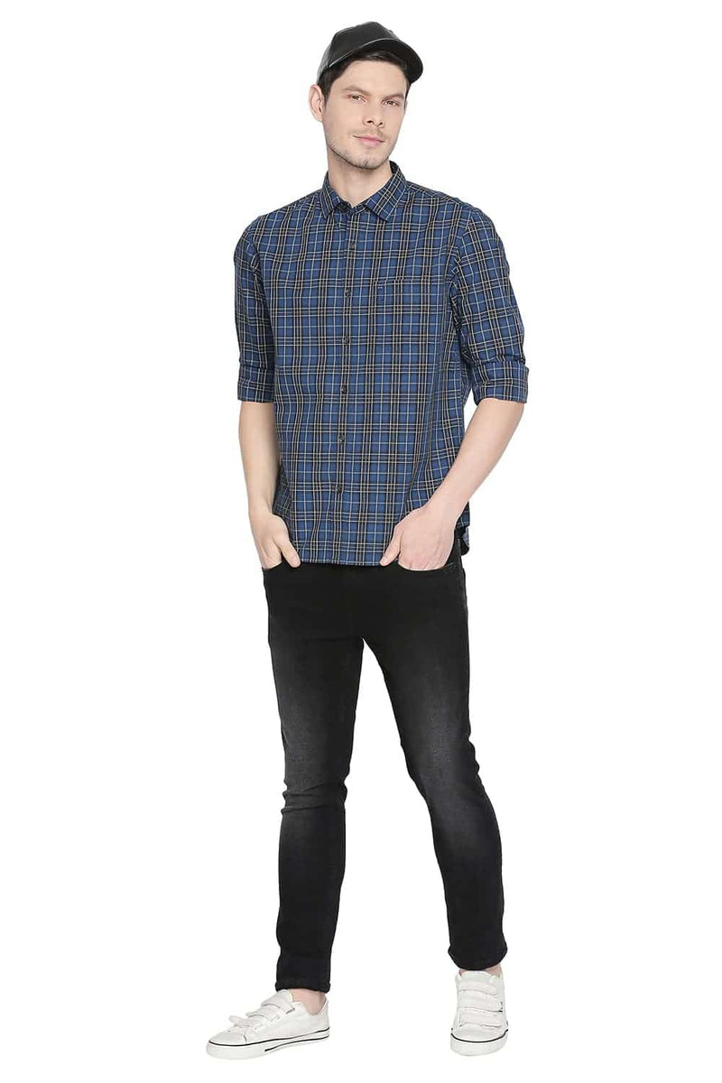 BASICS SLIM FIT CHECKS SHIRT