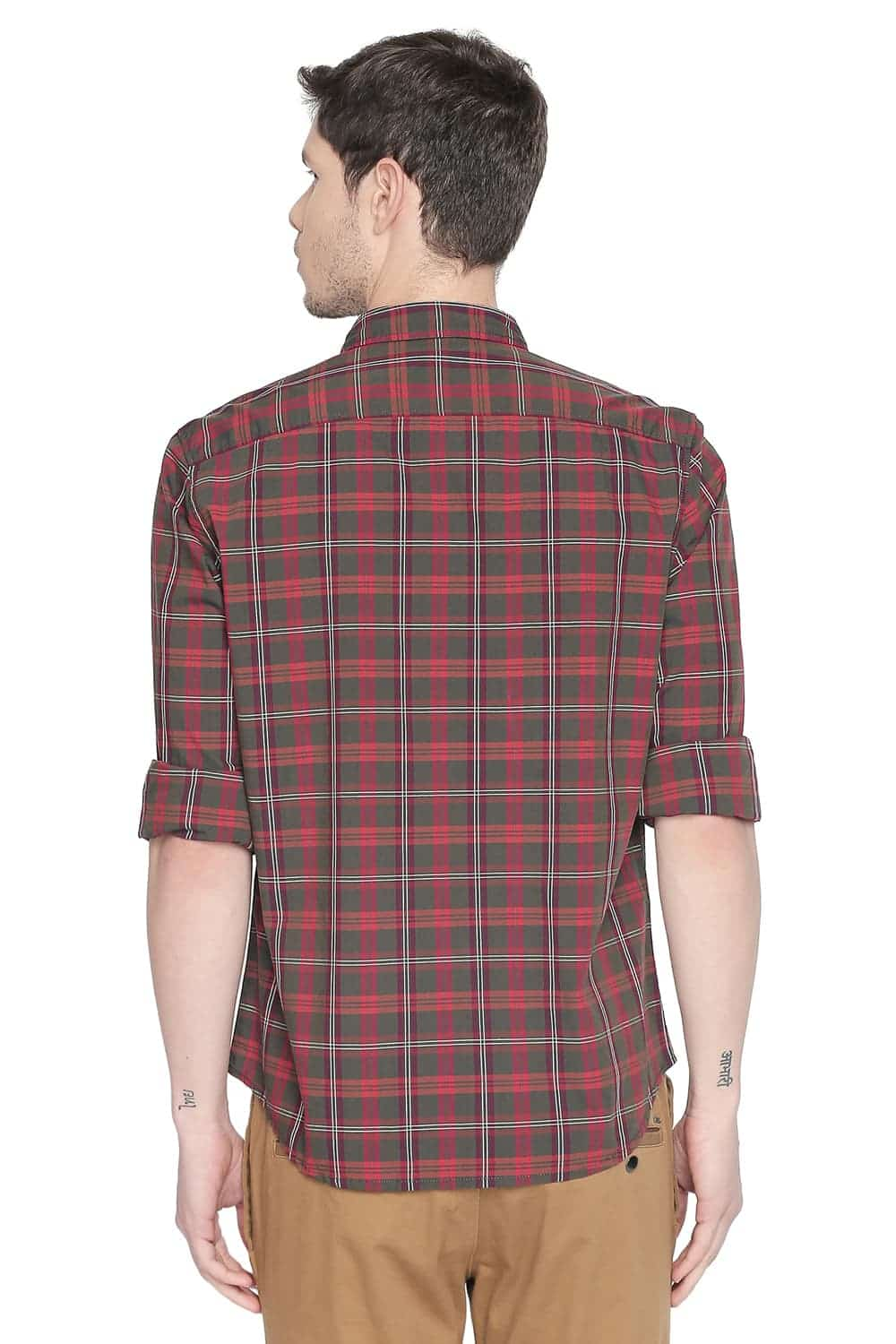 BASICS SLIM FIT CHECKS SHIRT