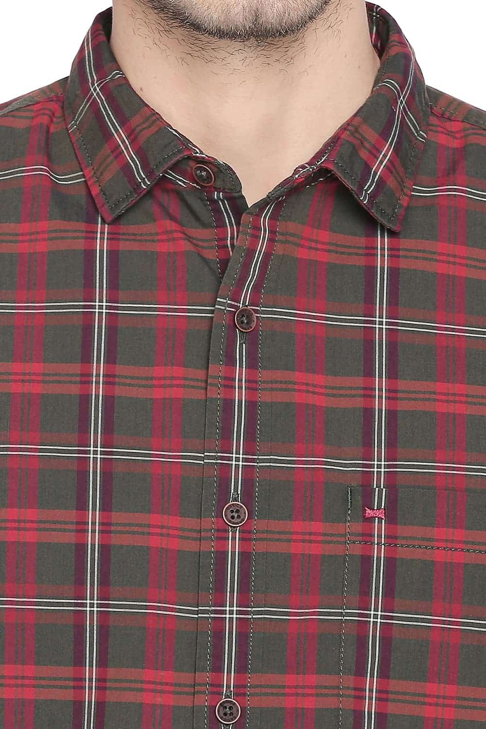 BASICS SLIM FIT CHECKS SHIRT