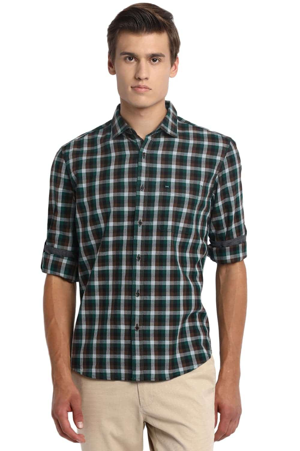 BASICS SLIM FIT CHECKS SHIRT