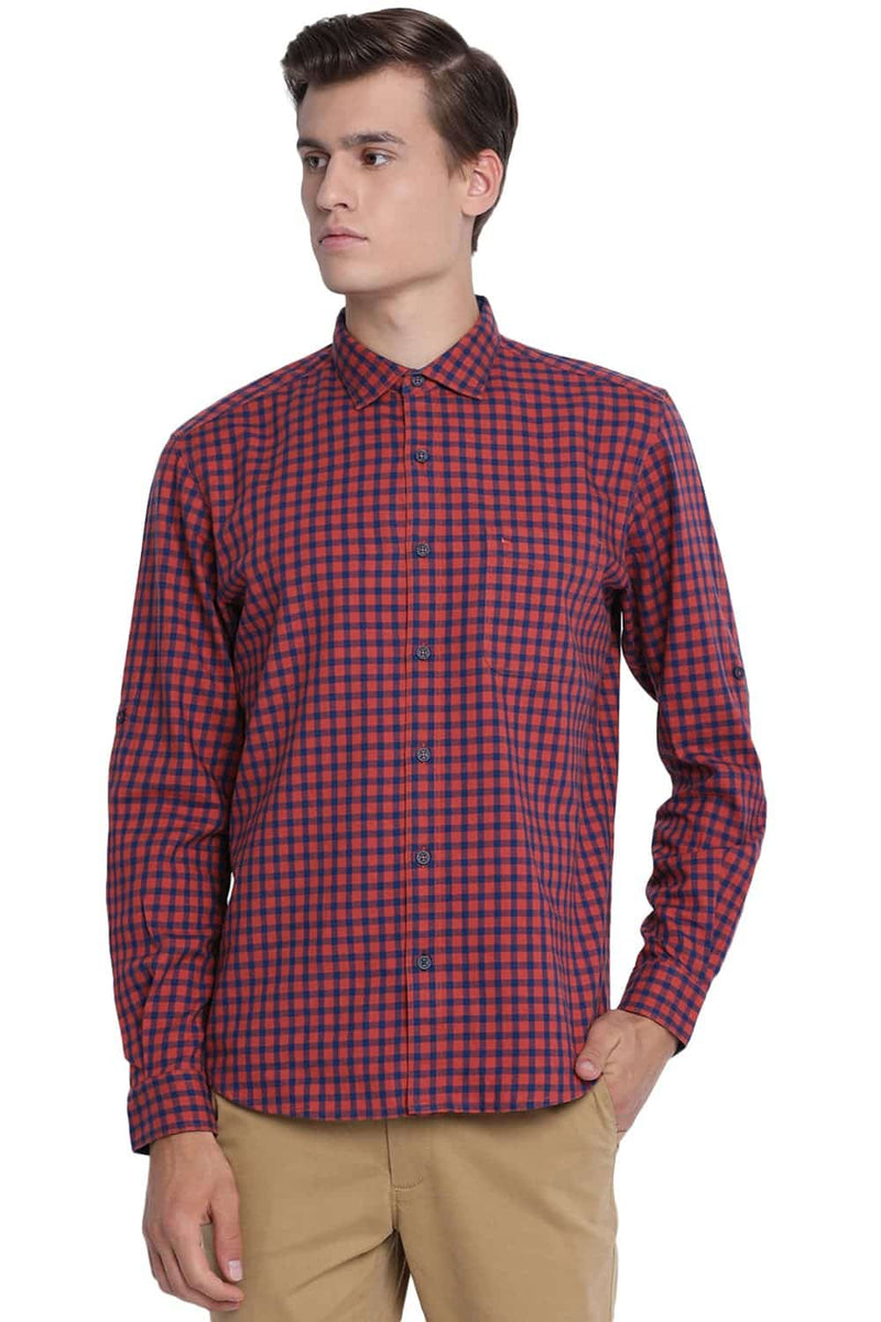 BASICS SLIM FIT CHECKS SHIRT