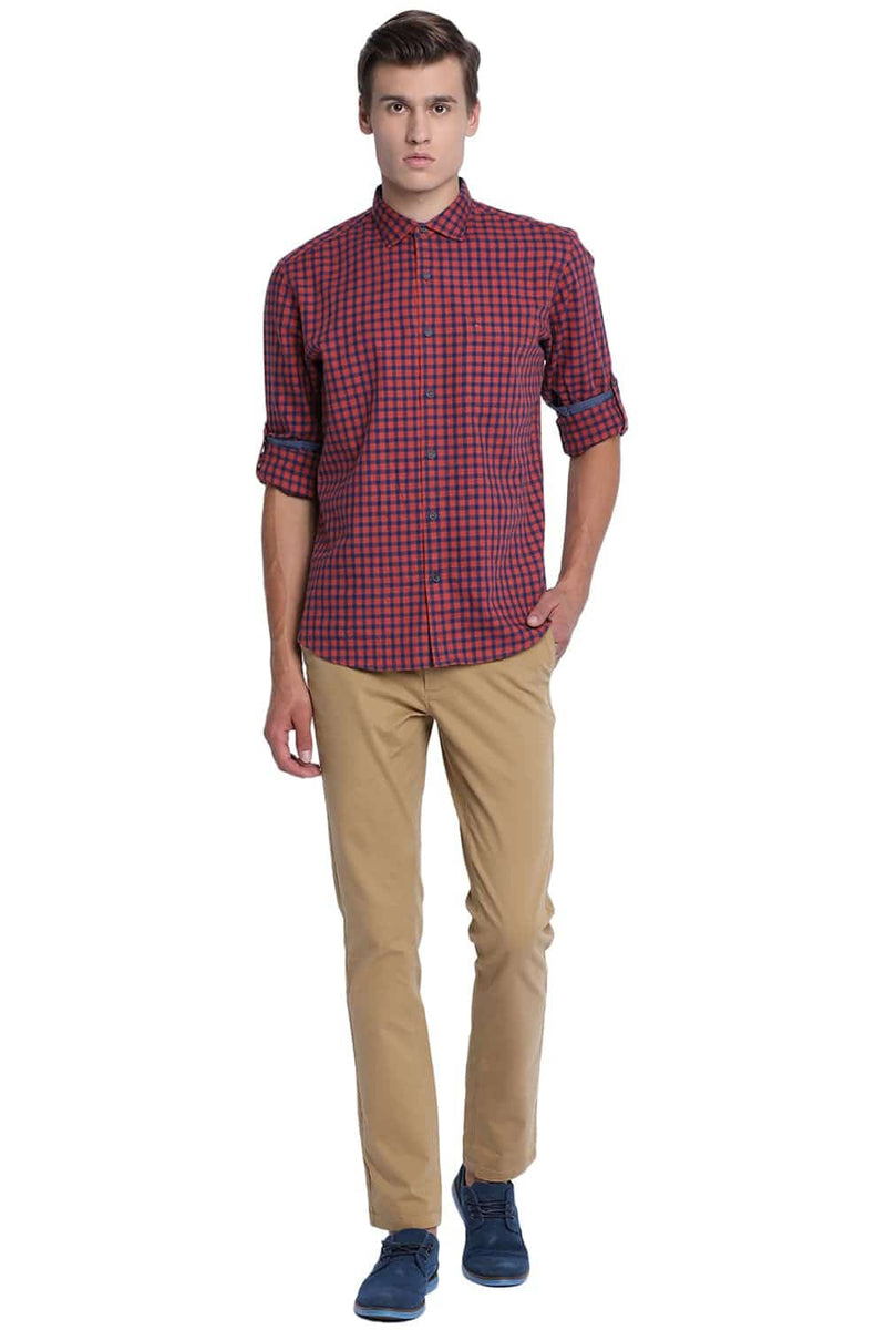 BASICS SLIM FIT CHECKS SHIRT