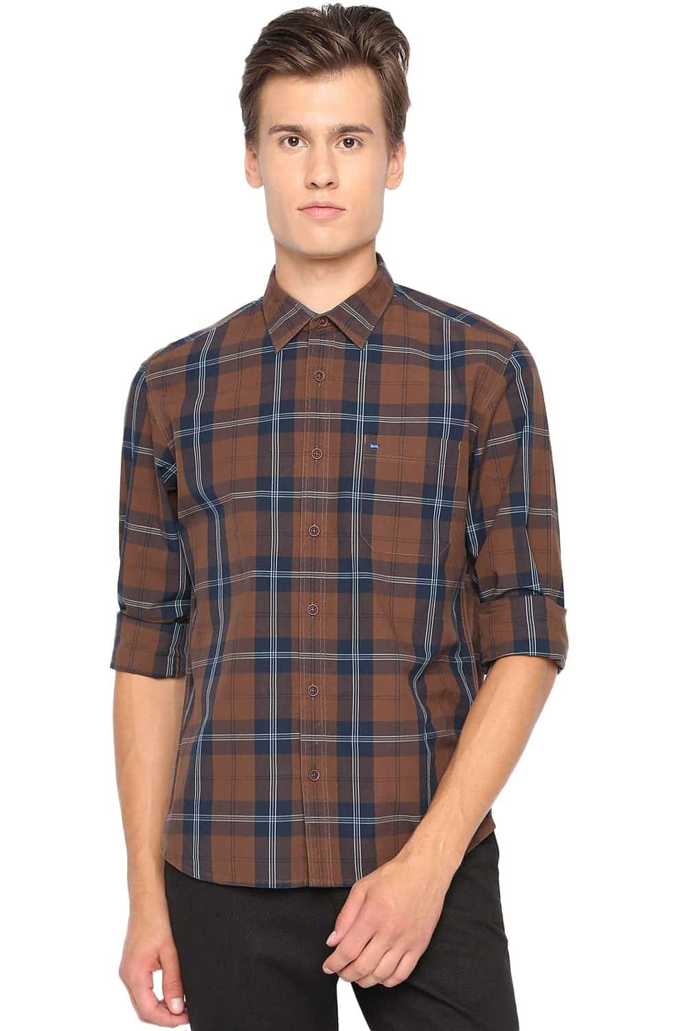 BASICS SLIM FIT CHECKS SHIRT