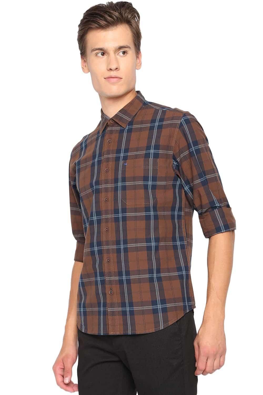 BASICS SLIM FIT CHECKS SHIRT