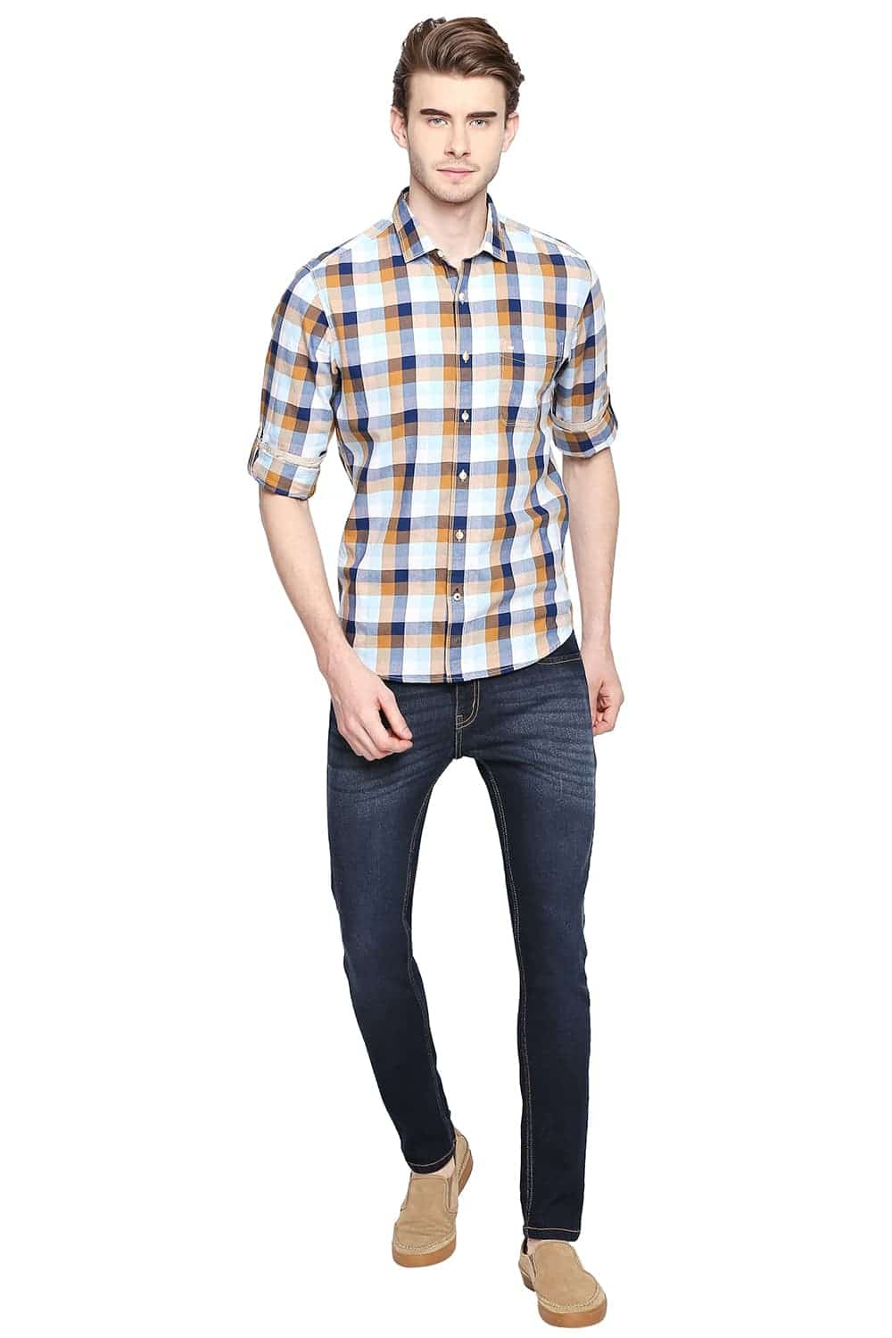 BASICS SLIM FIT CHECKS SHIRT