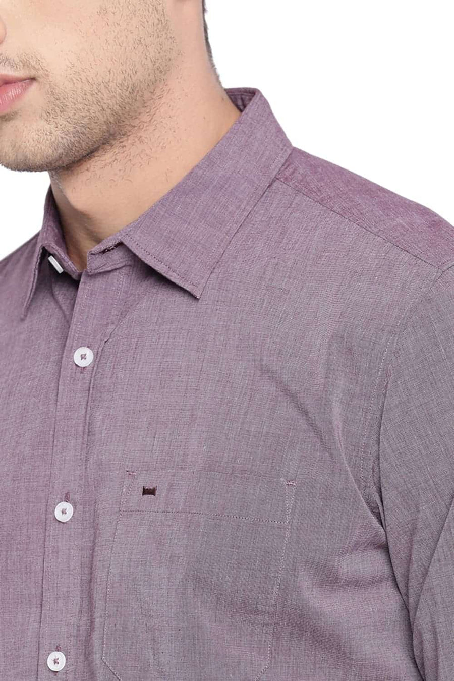 BASICS SLIM FIT ANDORRA BROWN FIL A FIL SHIRT