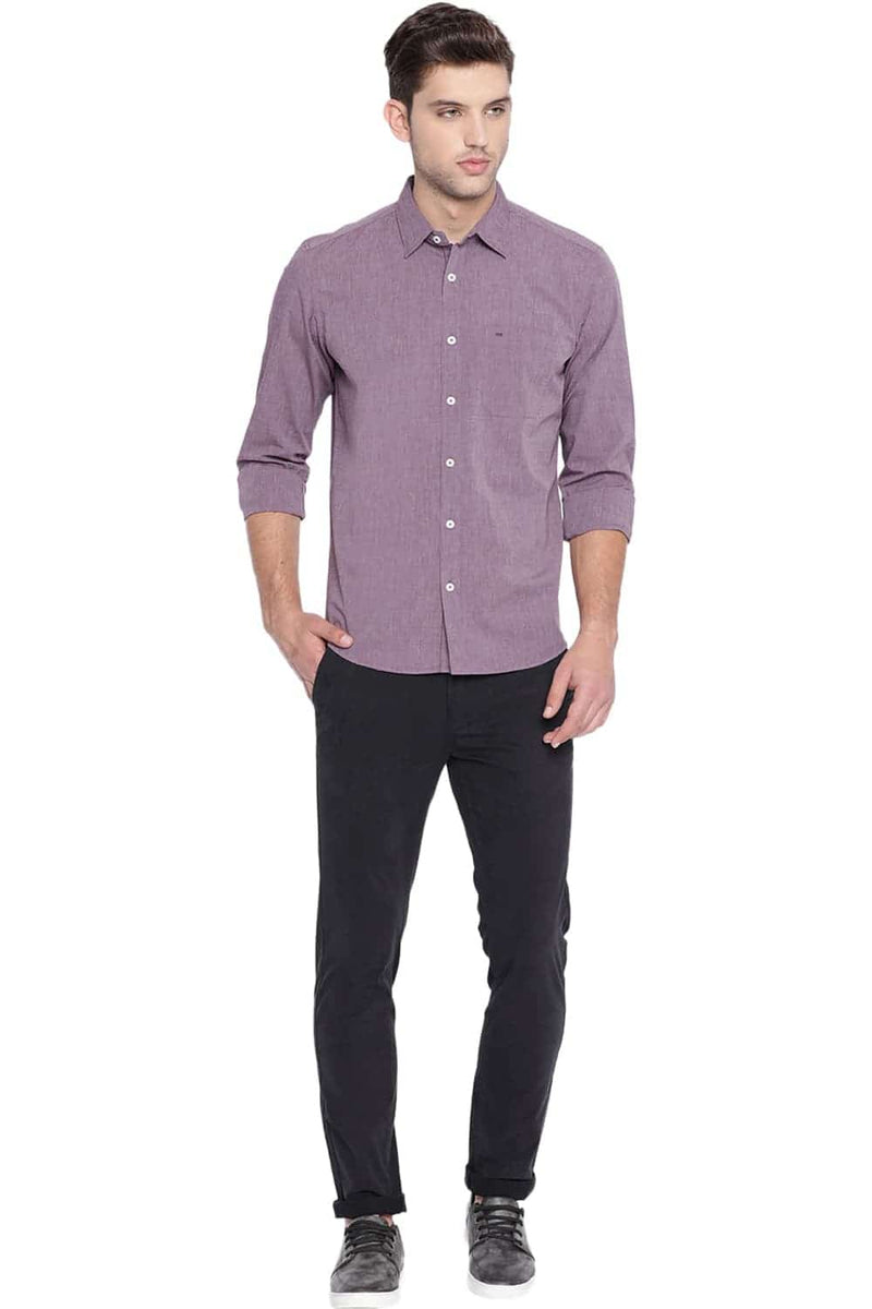 BASICS SLIM FIT FIL A FIL SHIRT