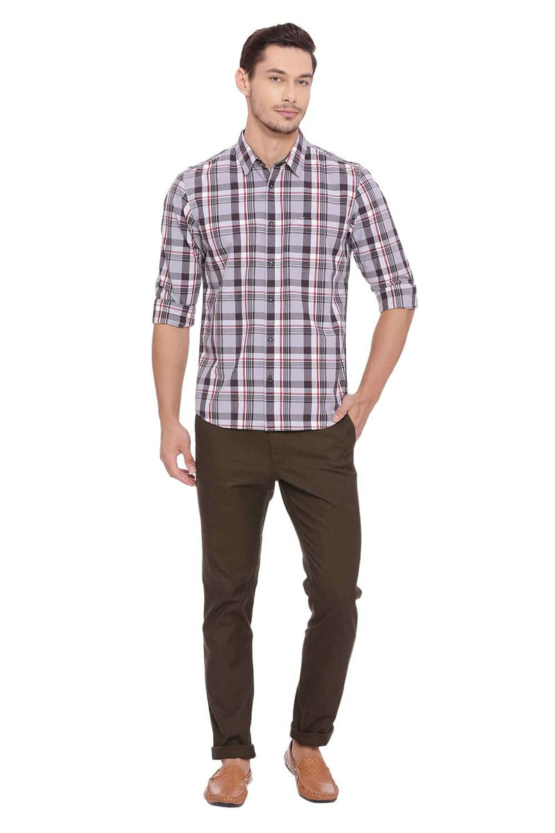 BASICS SLIM FIT CHECKS SHIRT