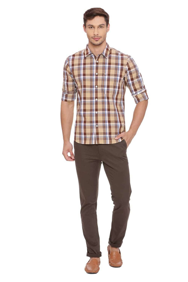 BASICS SLIM FIT CHECKS SHIRT