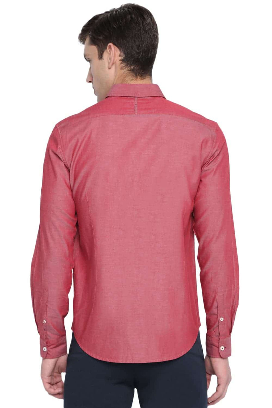 BASICS SLIM FIT CARDINE RED OXFORD SHIRT