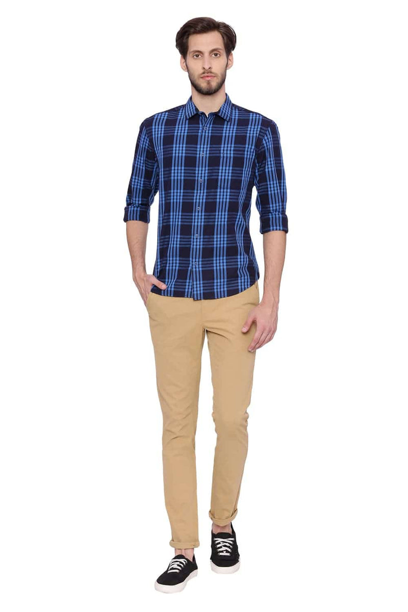 BASICS SLIM FIT CHECKS SHIRT