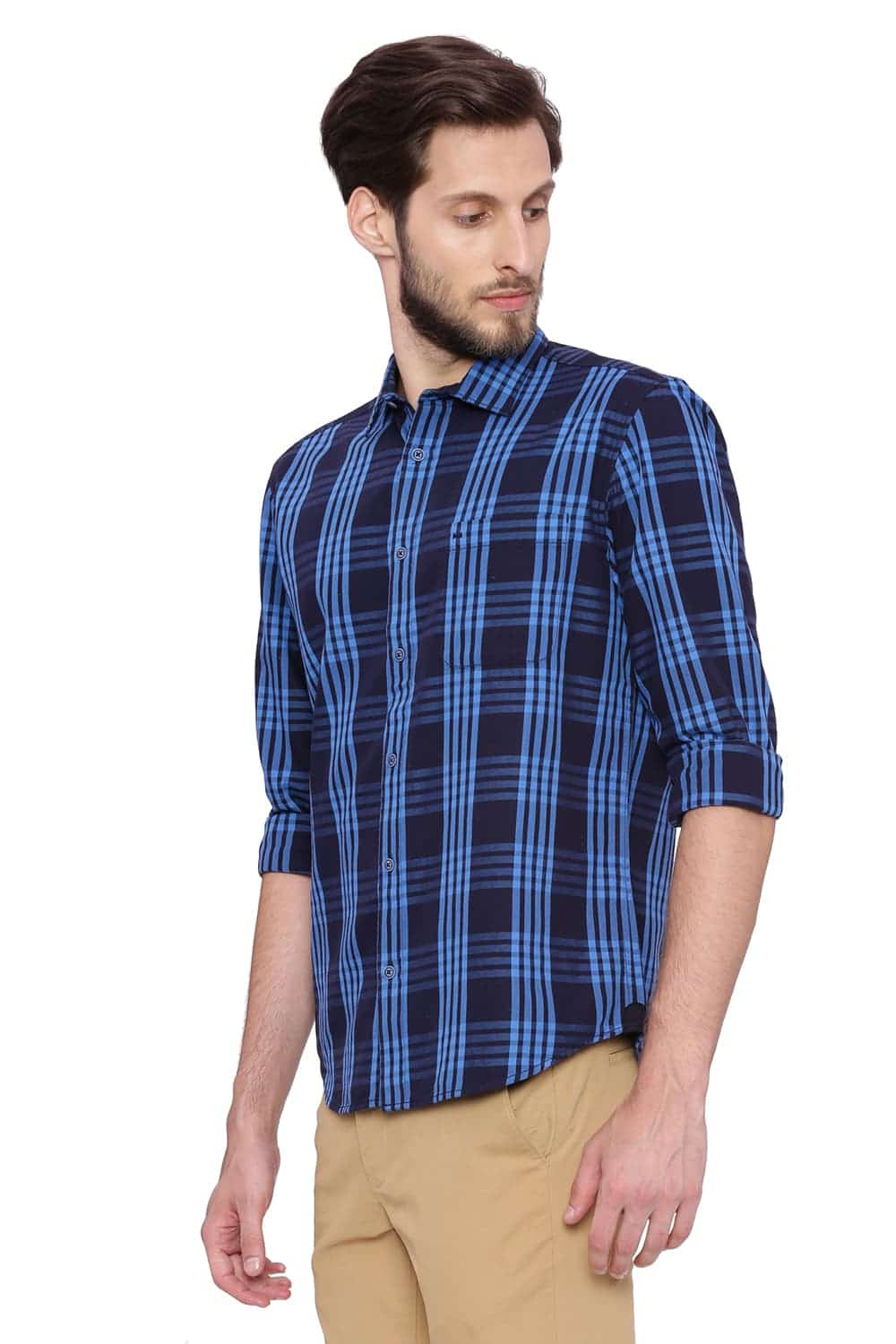 BASICS SLIM FIT CHECKS SHIRT