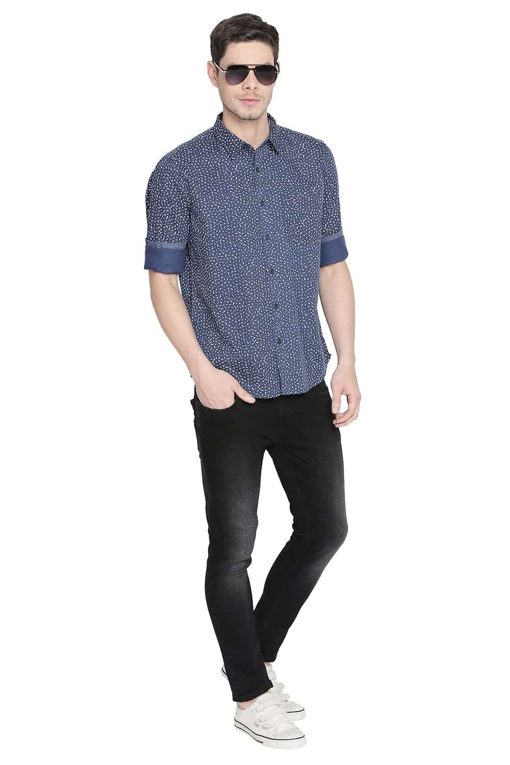 BASICS SLIM FIT PRINTED SHIRT