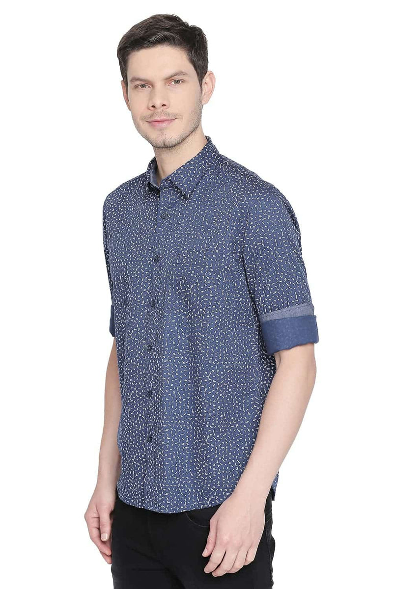 BASICS SLIM FIT PRINTED SHIRT