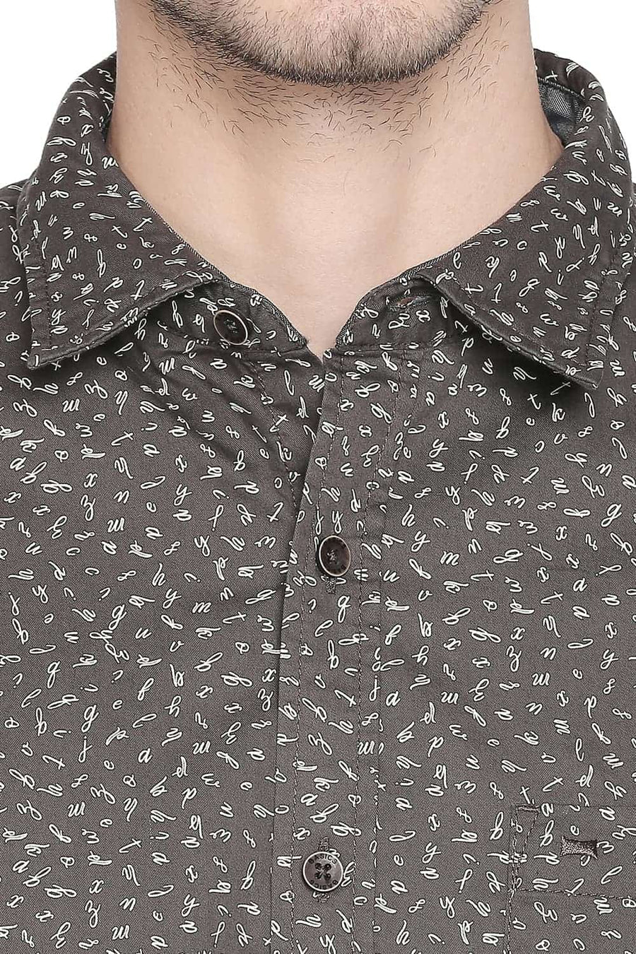 BASICS SLIM FIT LAVA ROCK PRINTED SHIRT
