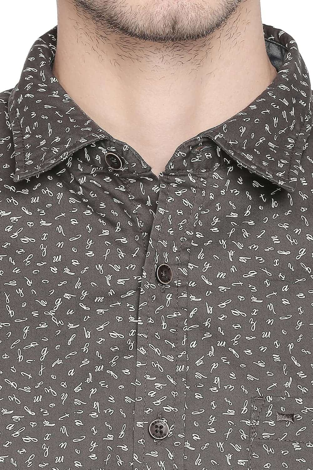 BASICS SLIM FIT PRINTED SHIRT