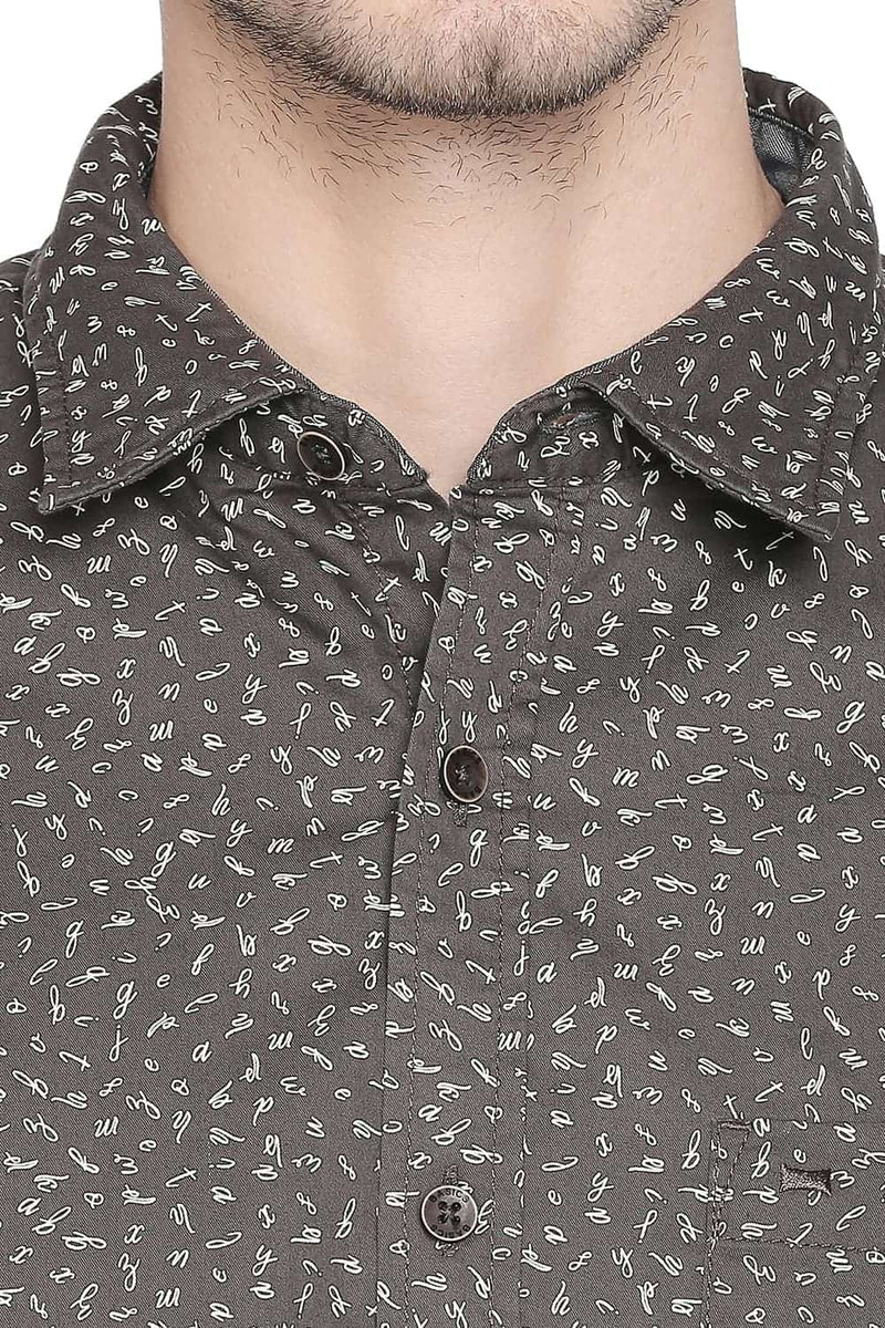 BASICS SLIM FIT PRINTED SHIRT