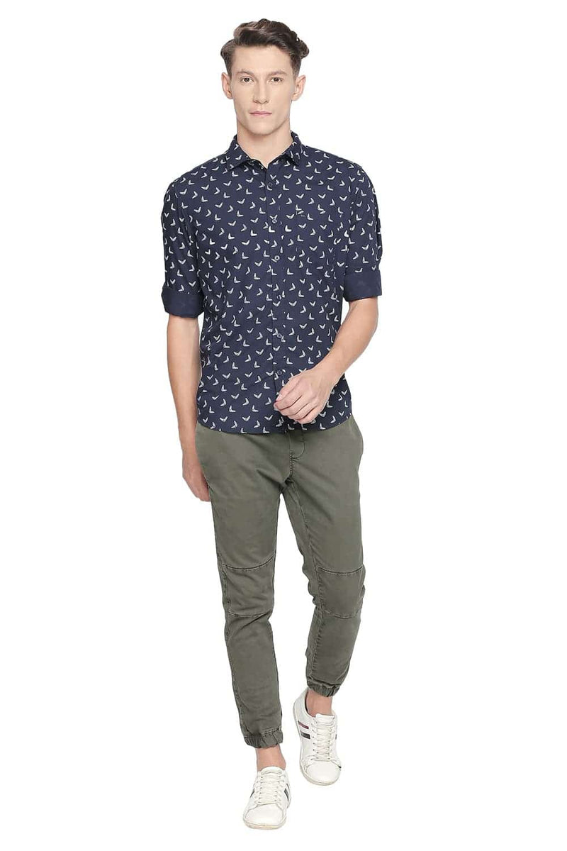 BASICS SLIM FIT PRINTED SHIRT