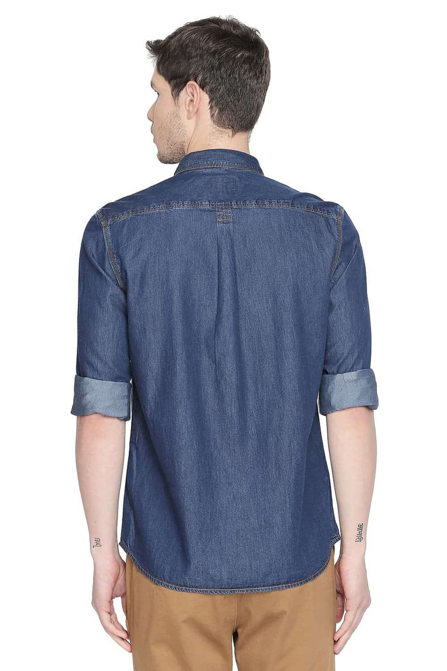 BASICS SLIM FIT BIJOU NAVY INDIGO SHIRT