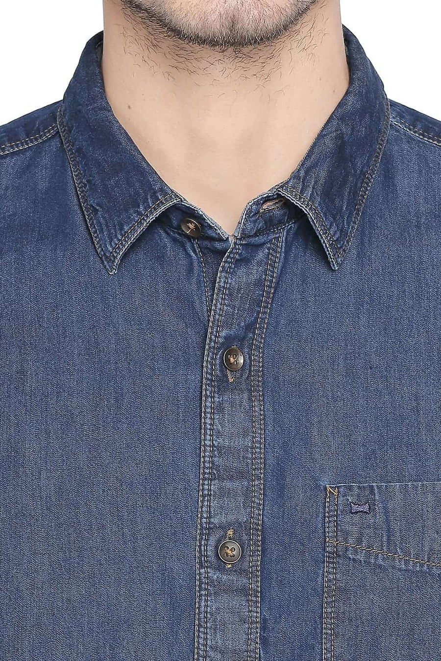 BASICS SLIM FIT BIJOU NAVY INDIGO SHIRT