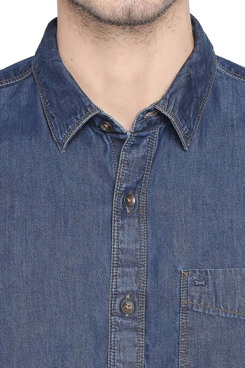 BASICS SLIM FIT INDIGO SHIRT