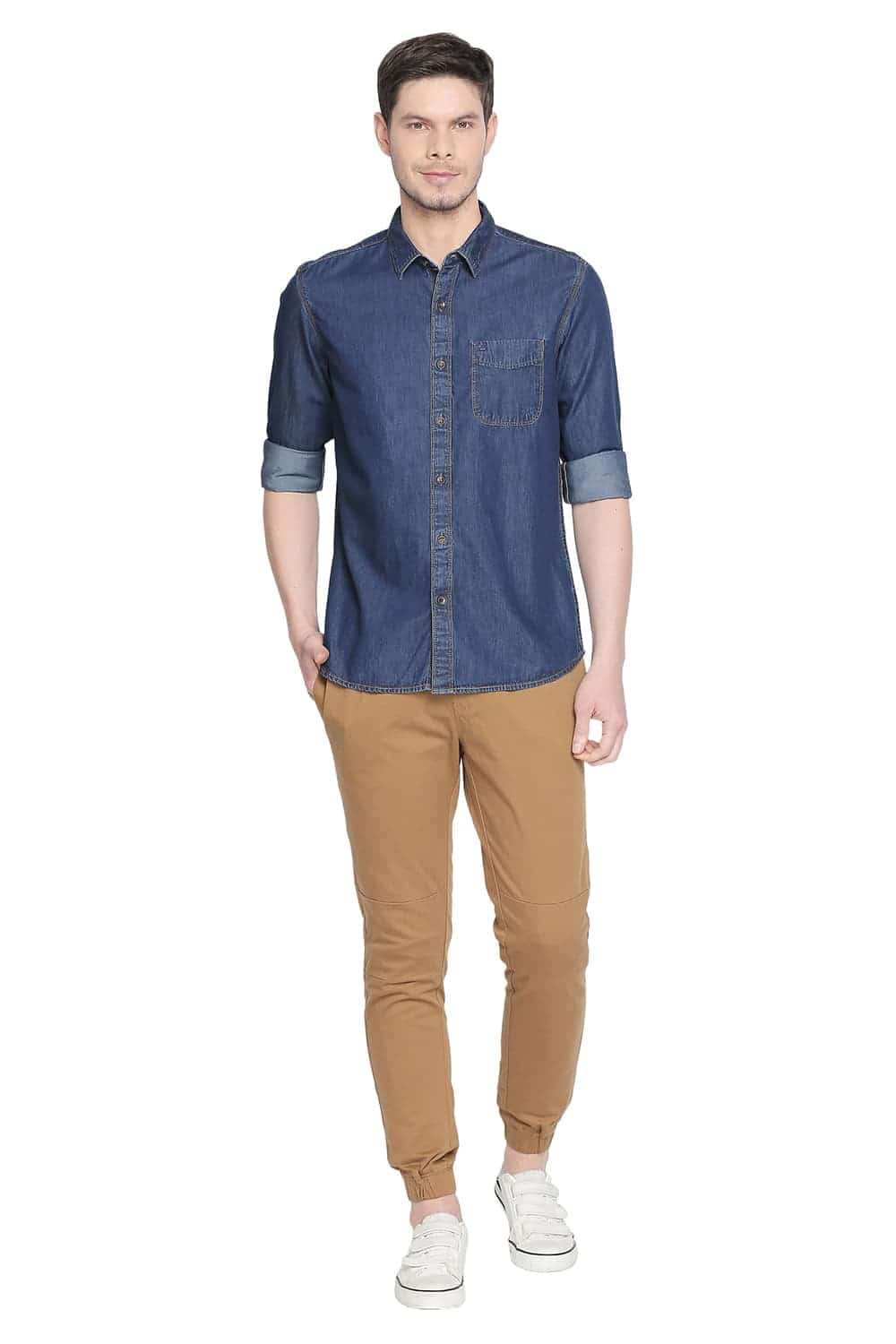 BASICS SLIM FIT INDIGO SHIRT