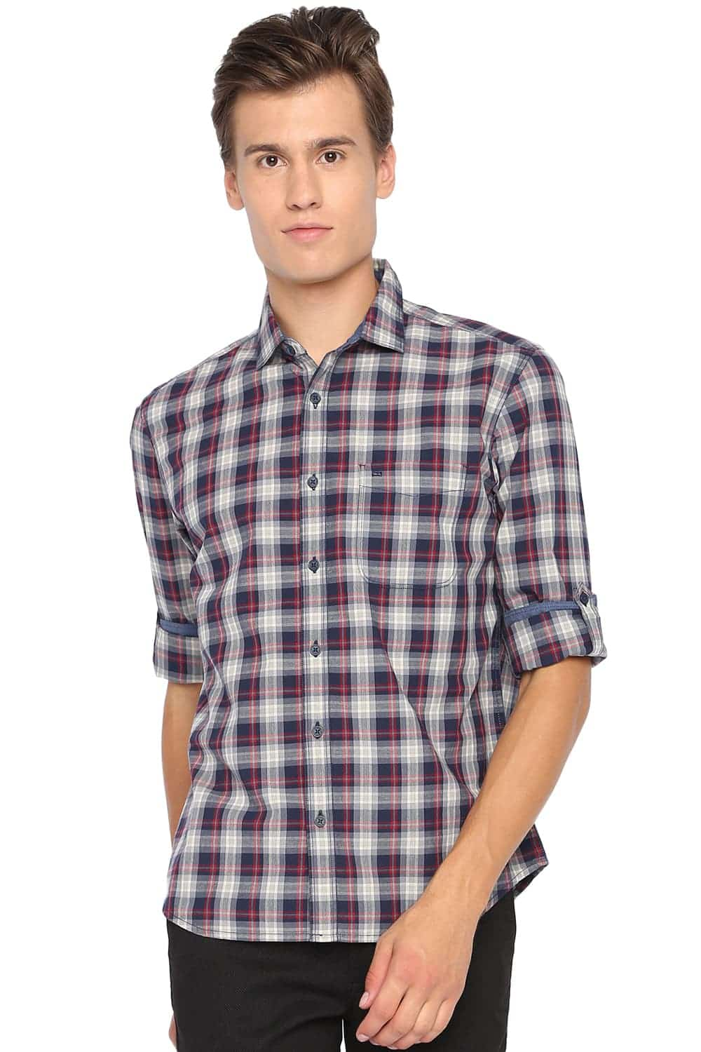 BASICS SLIM FIT CHECKS SHIRT