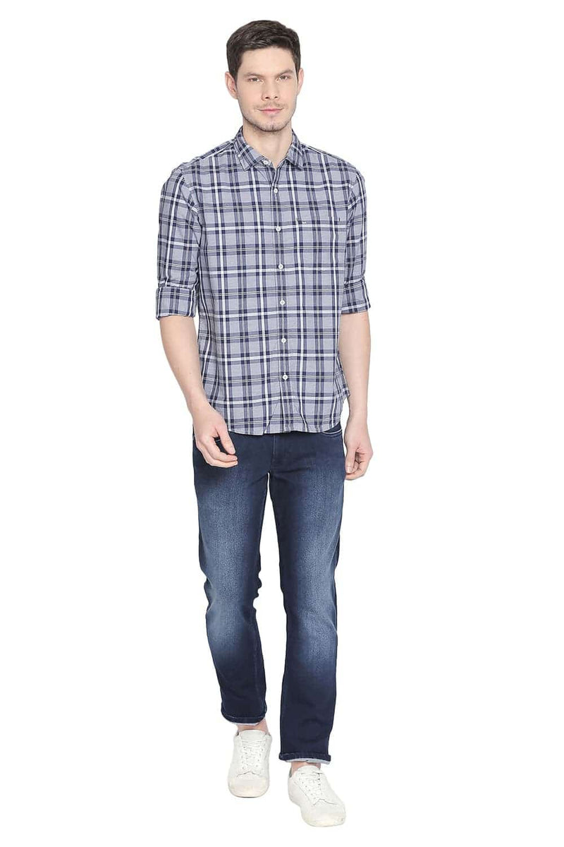 BASICS SLIM FIT CHECKS SHIRT