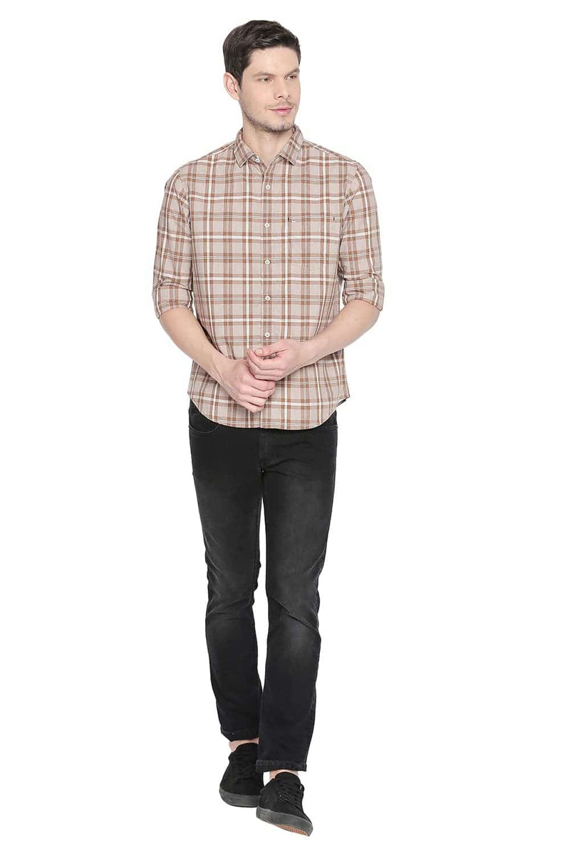 BASICS SLIM FIT CHECKS SHIRT