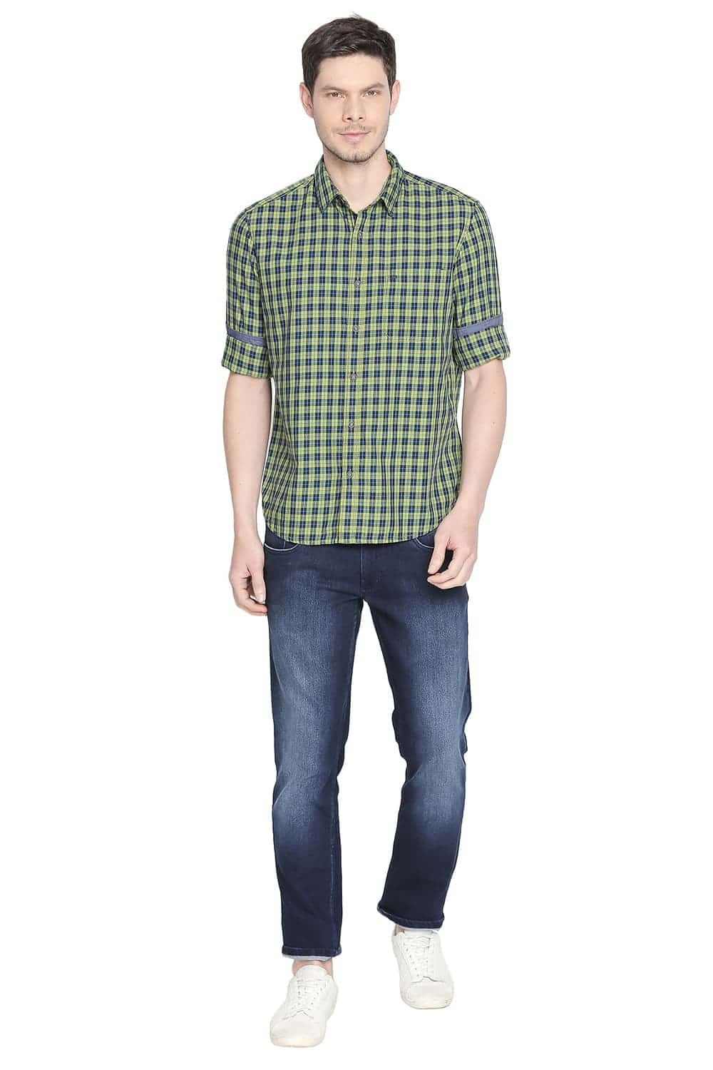 BASICS SLIM FIT CHECKS SHIRT