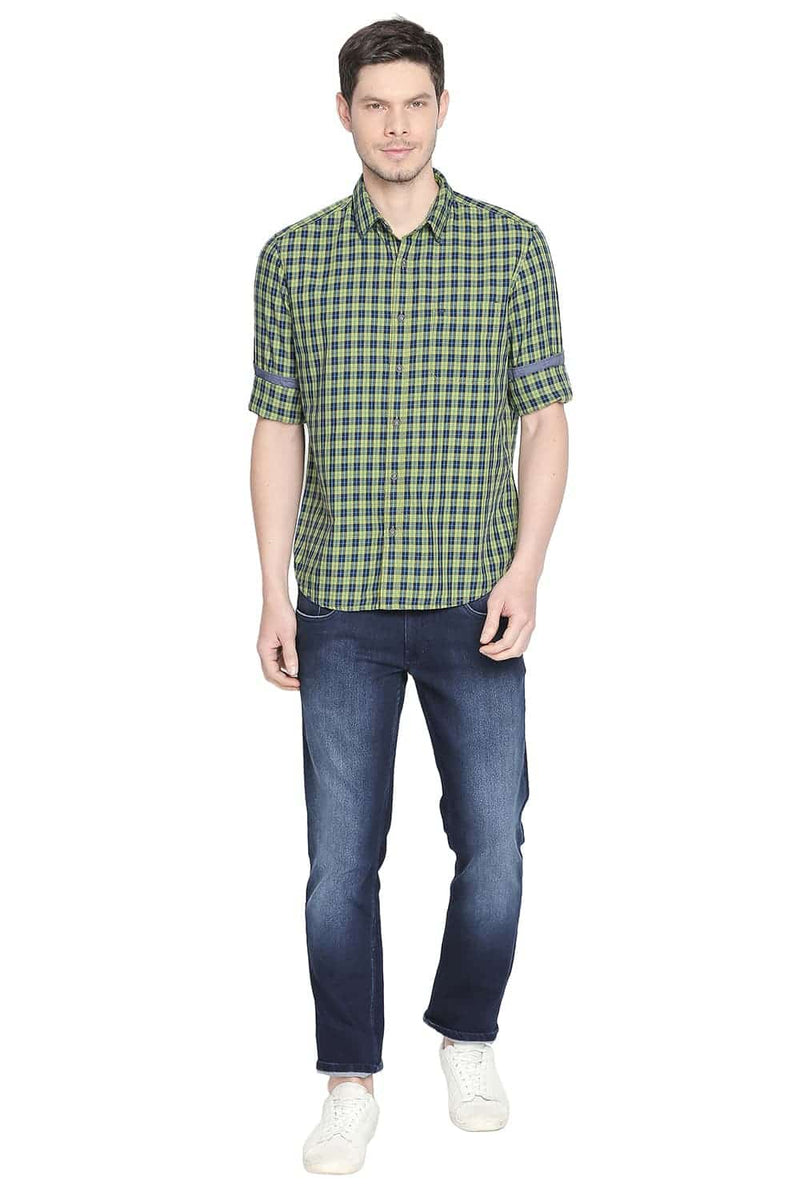 BASICS SLIM FIT CHECKS SHIRT