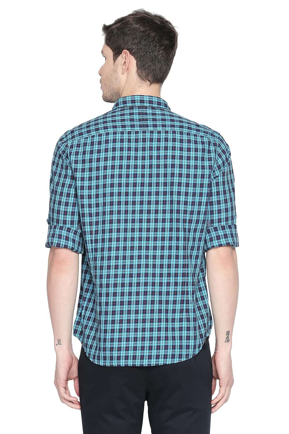 BASICS SLIM FIT CHECKS SHIRT