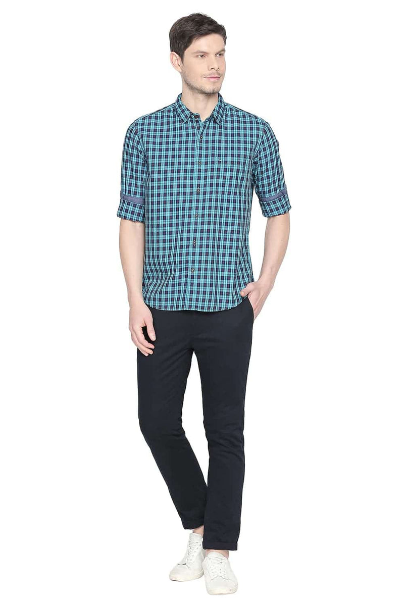 BASICS SLIM FIT CHECKS SHIRT