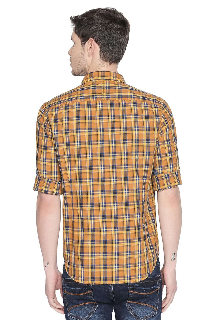 BASICS SLIM FIT ARTISAN'S GOLD CHECKS SHIRT