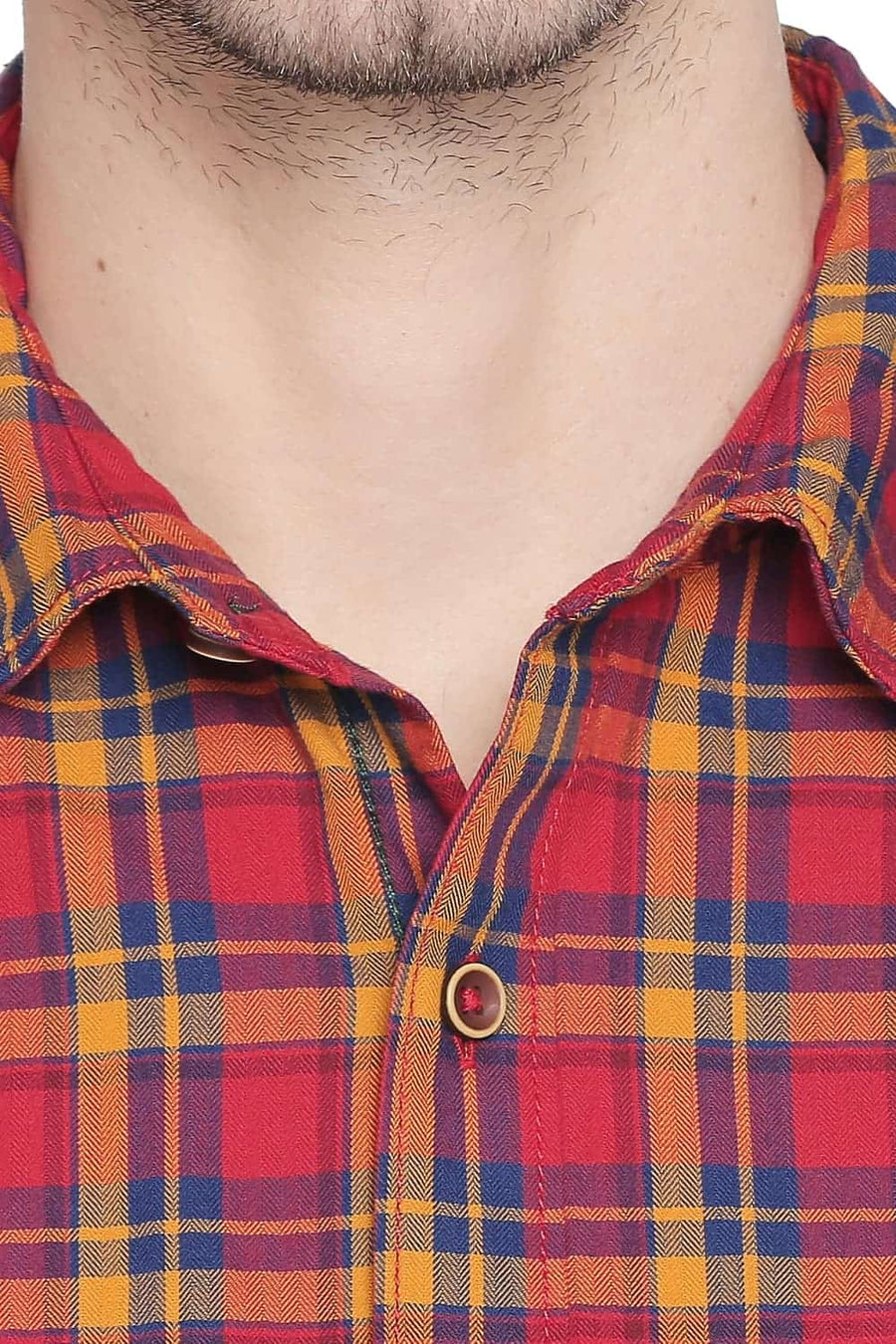 BASICS SLIM FIT HIGH RISK RED CHECKS SHIRT