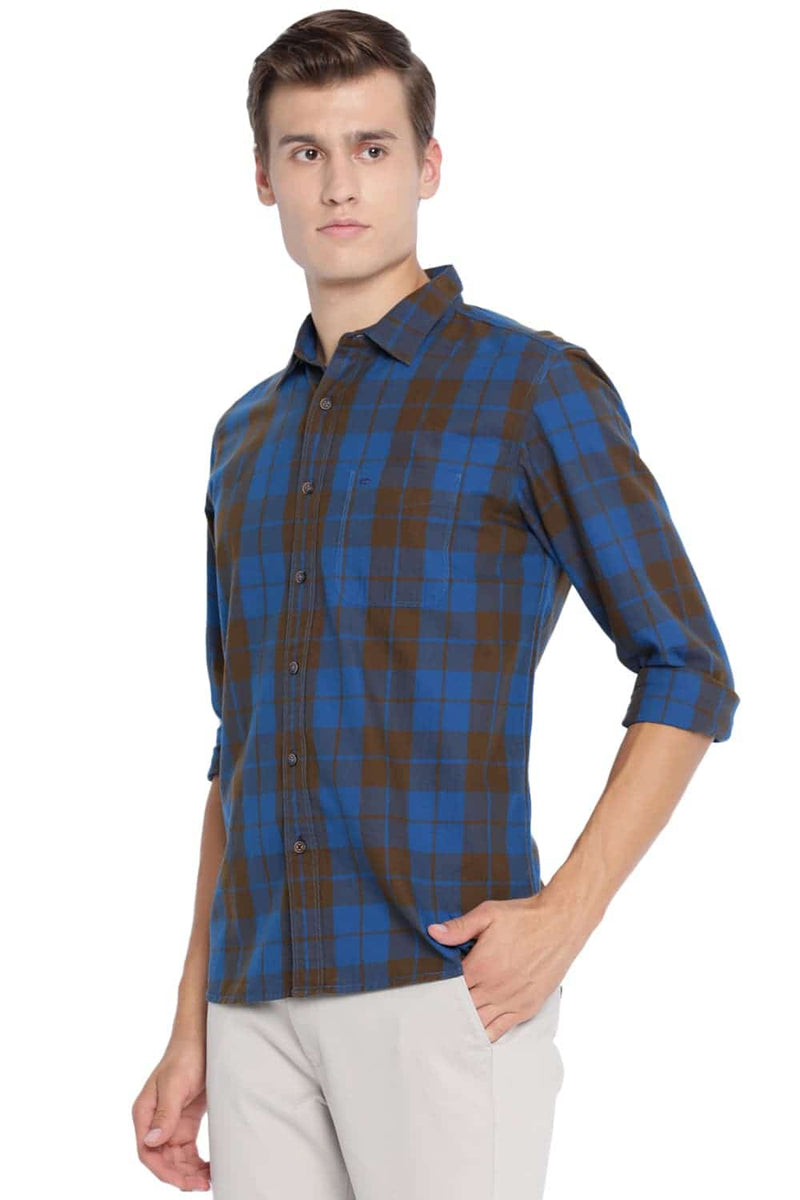 BASICS SLIM FIT CHECKS SHIRT