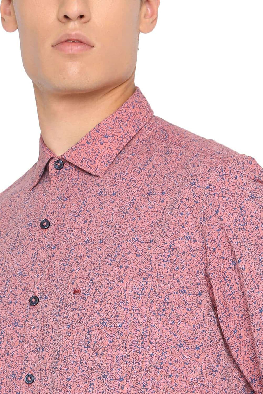 BASICS SLIM FIT ARABESQUE ORANGE PRINTED FILA FIL SHIRT