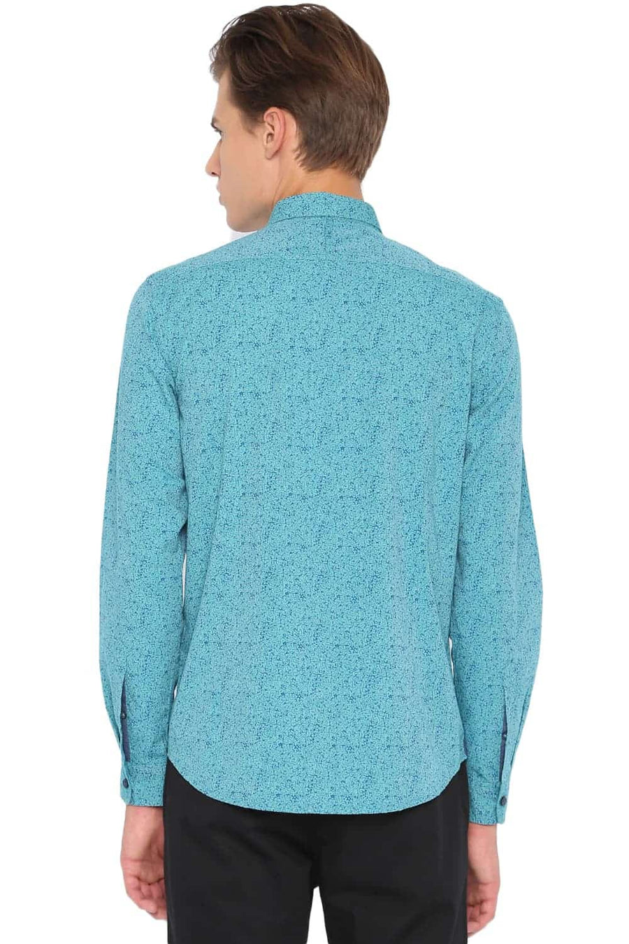 BASICS SLIM FIT FANFARE GREEN PRINTED FILA FIL SHIRT