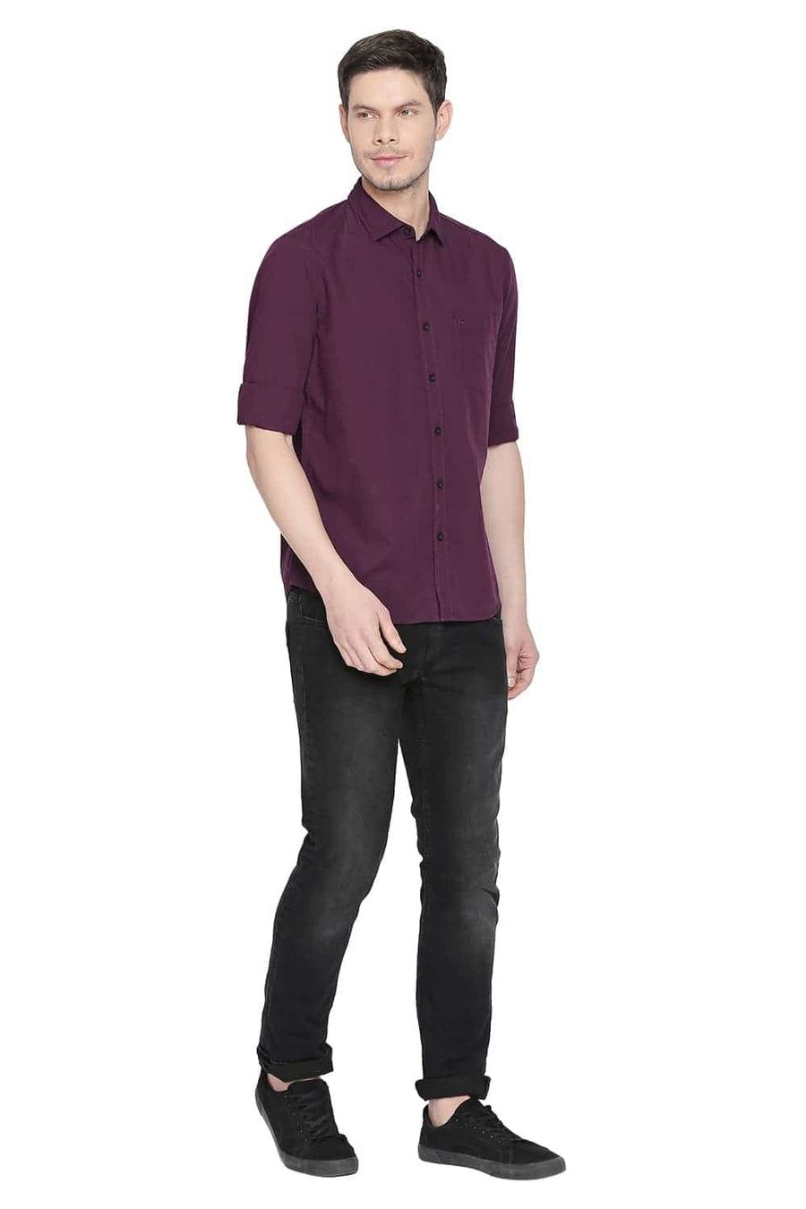 BASICS SLIM FIT PURPLE POTION FILA FIL SHIRT
