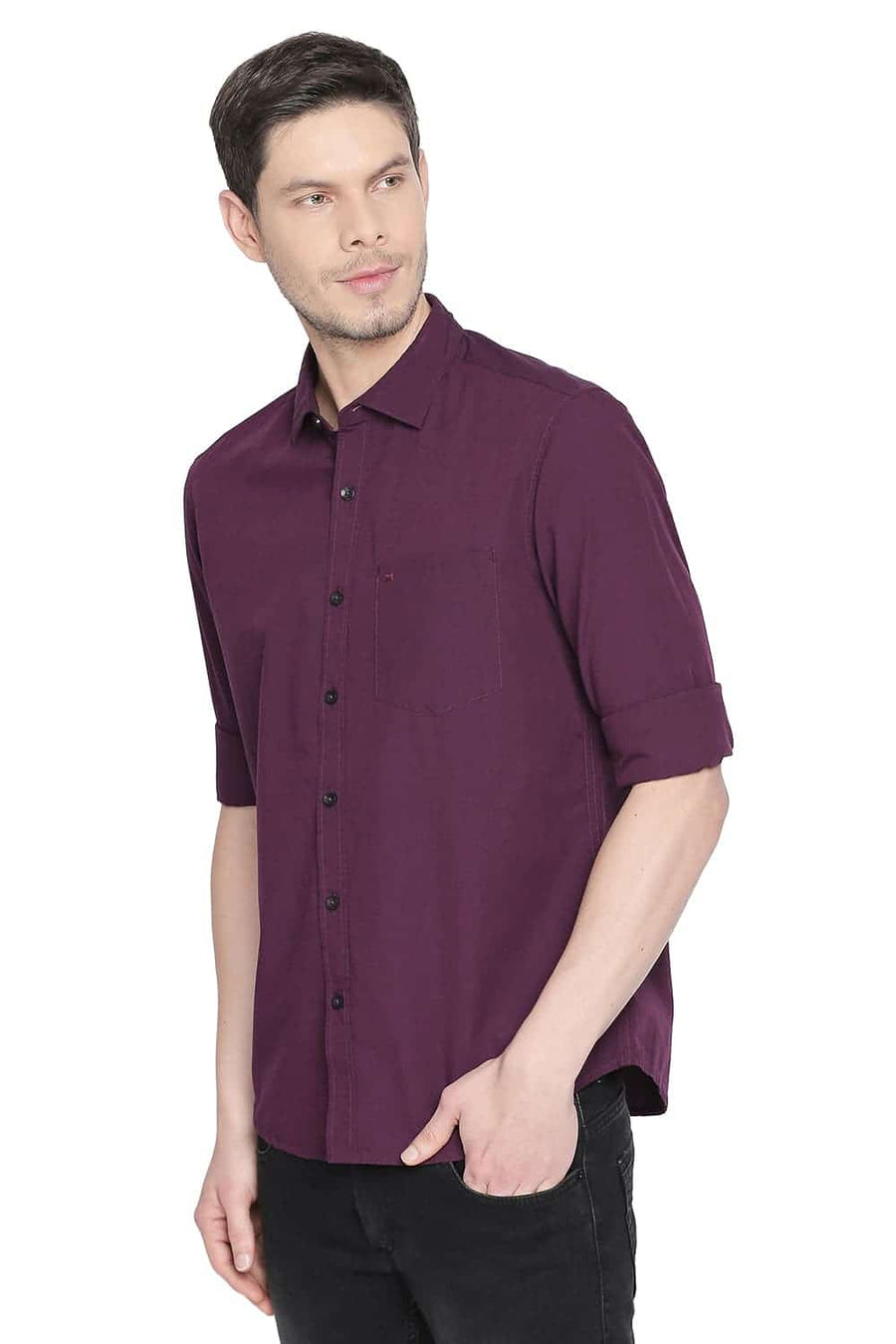 BASICS SLIM FIT PURPLE POTION FILA FIL SHIRT