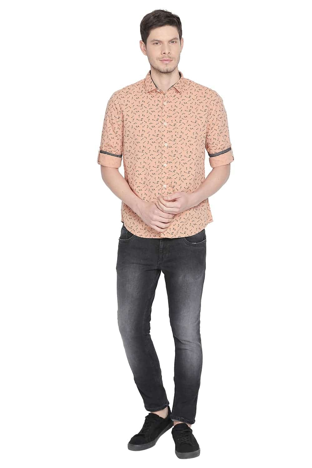 BASICS SLIM FIT PRINTED SHIRT