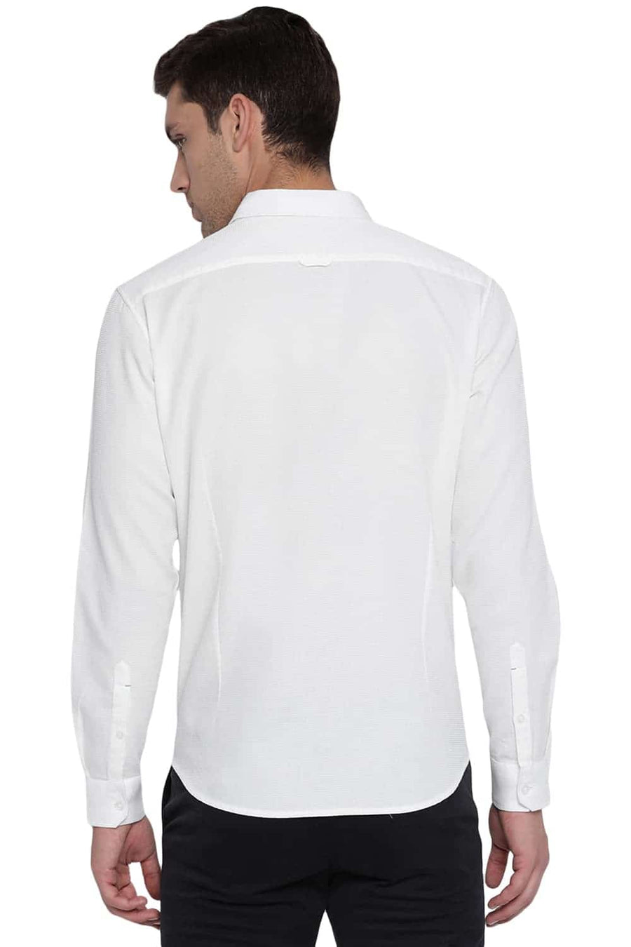 BASICS SLIM FIT CLOUD WHITE STRUCTURE SHIRT